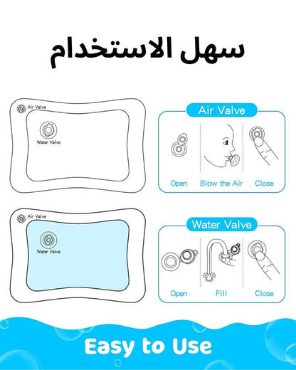 سجادة الماء التفاعلية للأطفال – تصميم مستطيل 26×20 إنش بسمك 2.36 إنش، متعة آمنة ومليئة بالمرح!